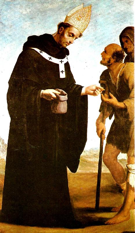 Francisco de Zurbaran st. toma,s de villanueva helping a cripple oil painting image